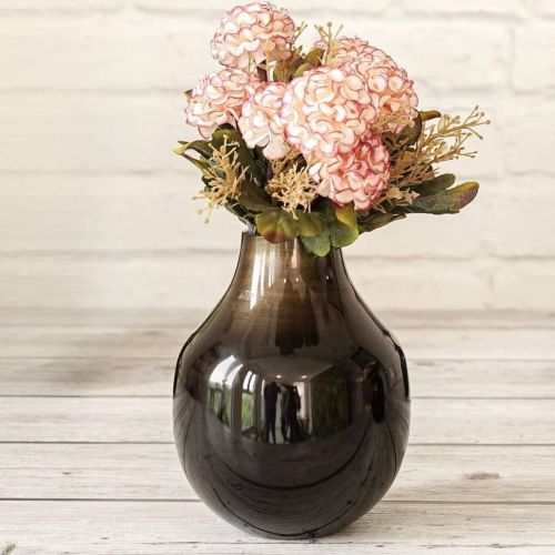 Aluminium Polished Plain VA10022S Antique Flower Vase, Shape : Round