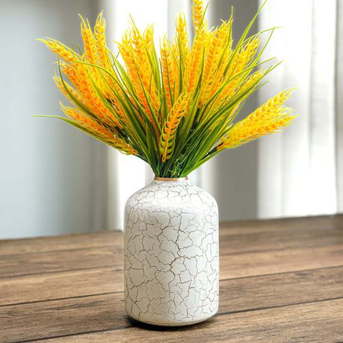 Polished Metal VA10033 Crackled Flower Vase, Color : White