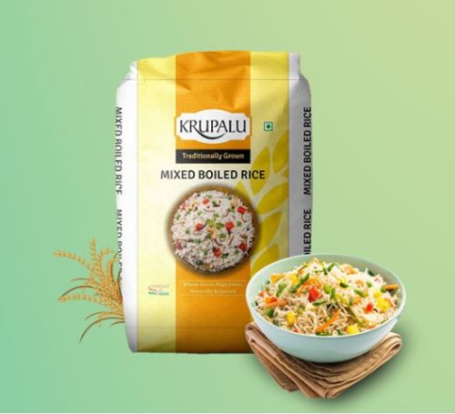 White Krupalu Mixed Boiled Rice, Packaging Type : Plastic Bags