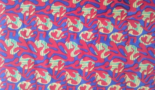 Blue Red Printed Cotton FABRIC-HF6393 for Women Apparels