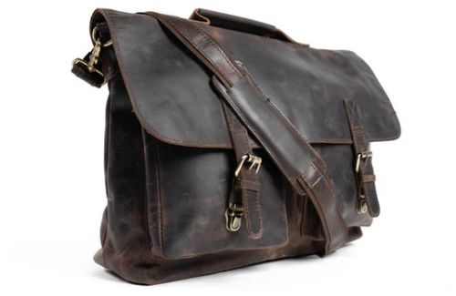 Dark Brown Leather Briefcase