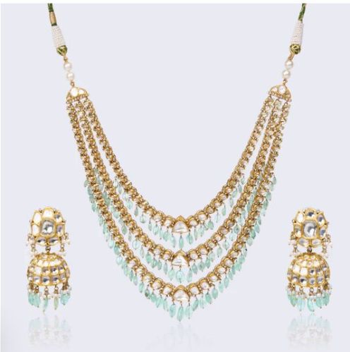 Polki Drops Necklace Set - Bridal Collection