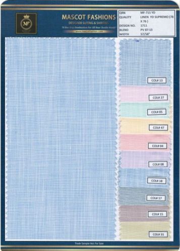 Linen Yarn Dyed Shirting Fabric, Width : 56-58 for Blouses