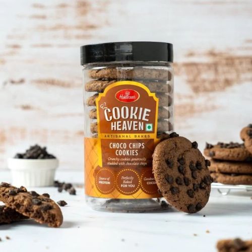 Whole Wheat Flour Choco Chips Cookies, Color : Brown