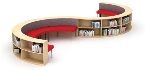 Curve Library Sofa Cum Educational Storage, Seating Capacity : 2-3