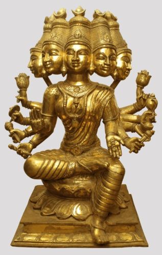 Polished Brass Durga Devi Statue Traditional, Modern