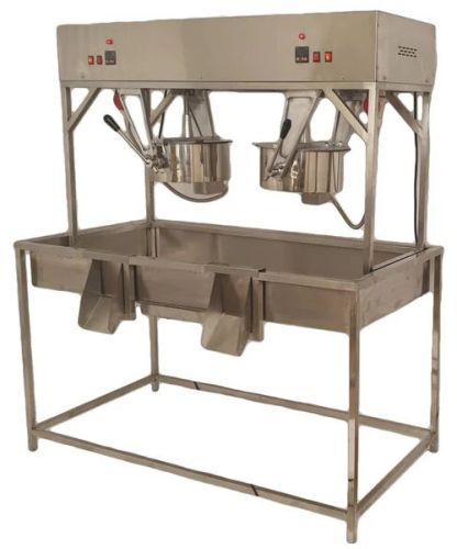 Stainless Steel Industrial Popcorn Machine: Twin Kettle