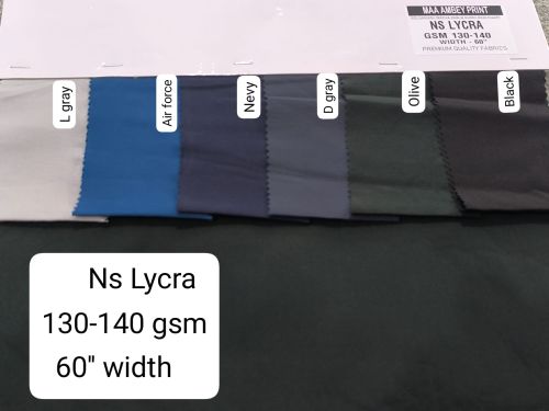 Plain Peanut Polyester Lycra Fabric, Color : Multi Colours for Garments