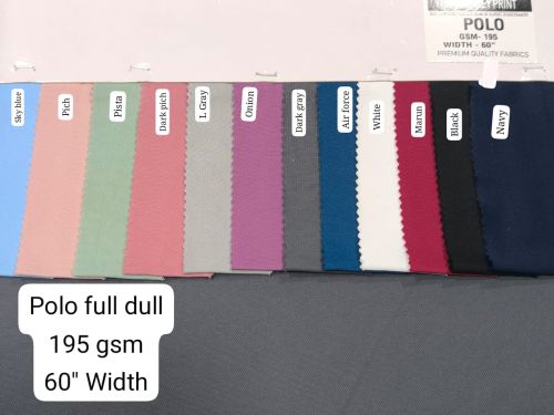 Polo Full Dull Polyester Lycra Fabric, Color : Multi Colours