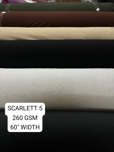 Plain Scarlet Polyester Lycra Fabric, Color : Multi Colours