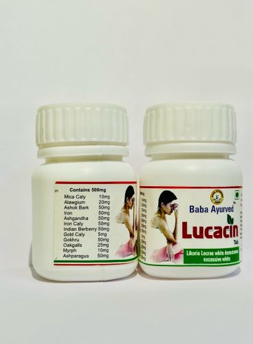 Lucacin Ayurvedic Leucorrhoea Tablets, Packaging Type : Plastic Jar