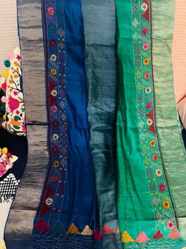 Silk Hand Block Printed Saree, Color : Multicolor