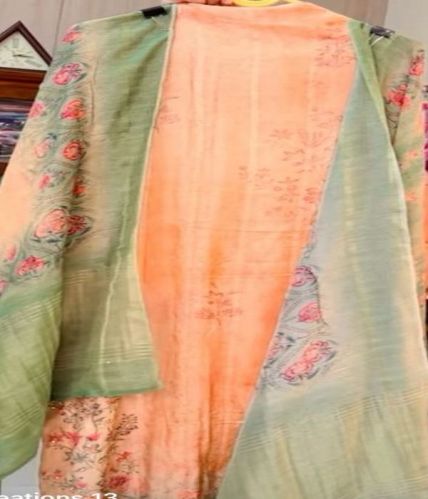 Muslin Unstitched Suit, Work : Zari Work, Gender : Female