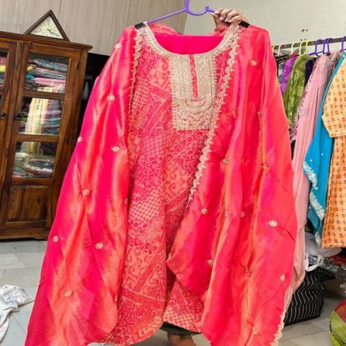 Embroidered Shimmer Unstitched Suit, Work : Zari Work