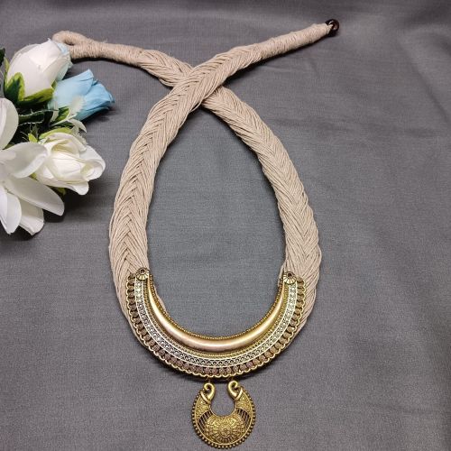 NIPSTec Boho Braided Jute Necklace, Color : Gold Bohemian