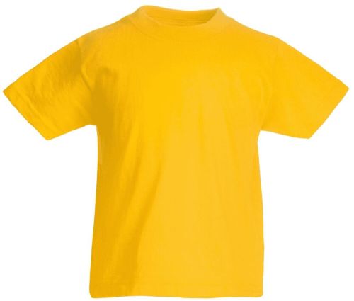Mens Cotton Plain Yellow Round Neck T-shirt