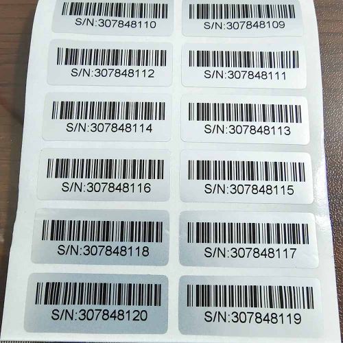 Matte Paper Serial Number Label for Identification