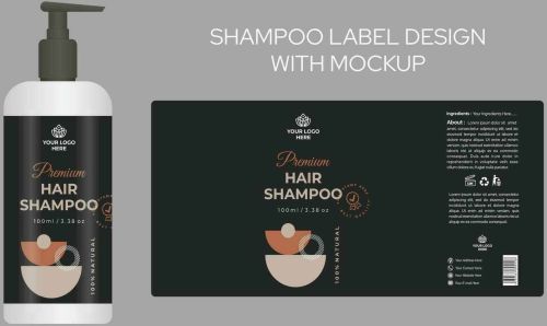 Glossy Finish Waterproof Vinyl Shampoo Bottle Label