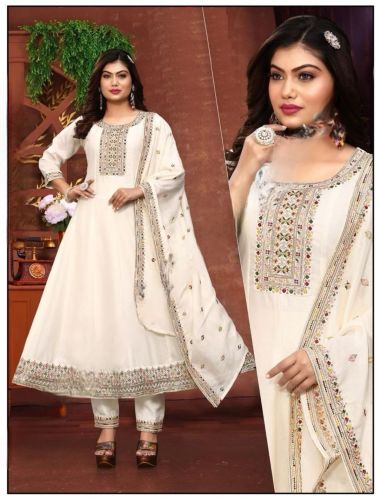 Plain Georgette Anarkali Ladies Suits Party Wear