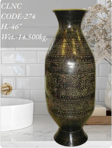 Clnc Polished Metal Brass Flower Vases, Color : Black, Brown