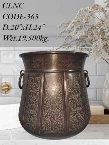 Code- 365 Brass Handicrafts Decoration Planter D.20 Inch ×h.24 Inch