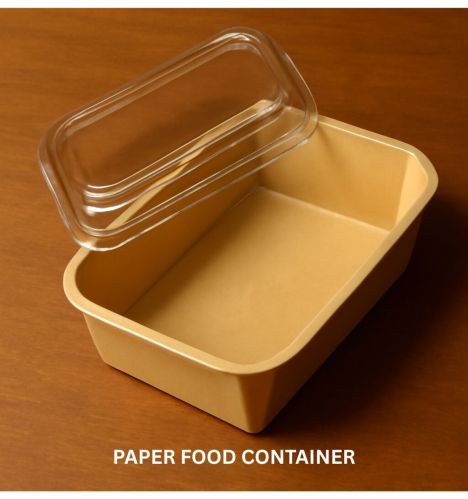 Plain Vergin Kraft 750ml Paper Food Containers with Lid Multisizes