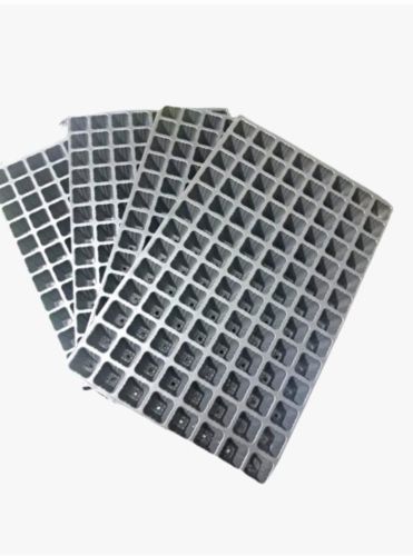 Plain Durability HDPE 104 Cavity Seedling Tray, Color : Black