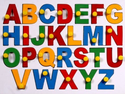 Paint Wooden English Alphabet Puzzle, Color : Multi colour