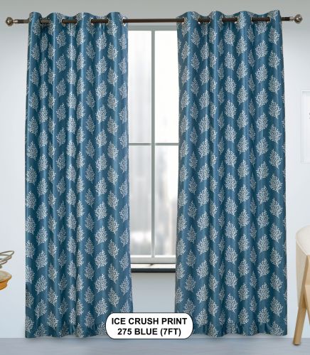 Ice Crush Print Blue Light Filtering Warp Knitted Window Curtains