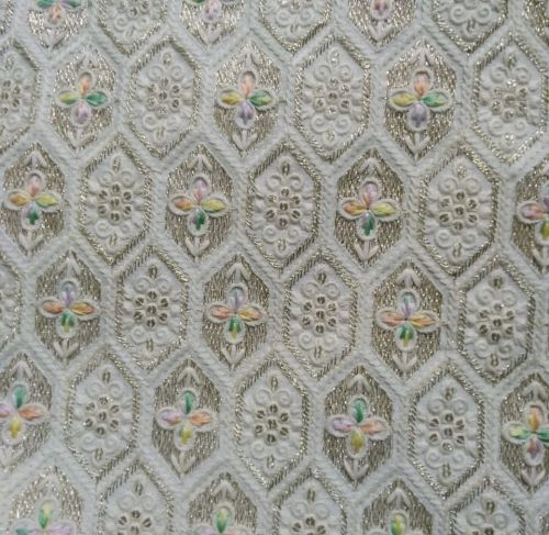 Dn-810 38 Inch Embroidery Malai Zorba Silk Fabric