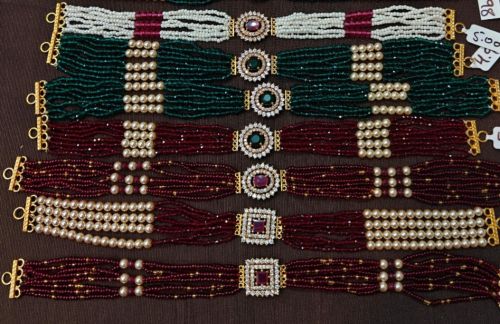 No1 Brass Choker Necklace Sets, Color : Gold+silivar Party