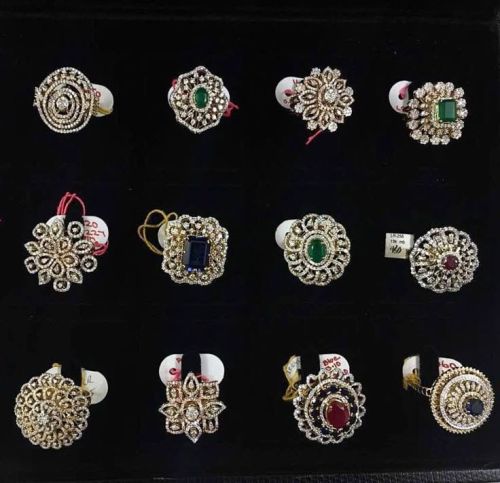 Polished Ladies Artificial Party Wear Ring, Color : Multicolor