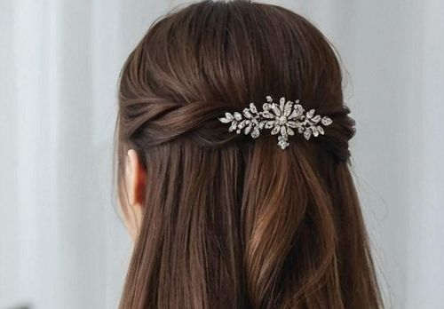 Metal Alloy Ladies Party Wear Hair Clips, Color : Silver