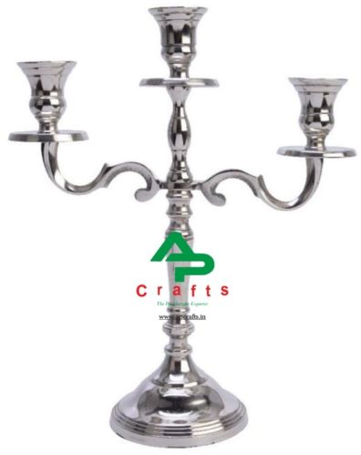 AP Crafts Aluminium Polished Alumnium Metal Candle Stick Holder