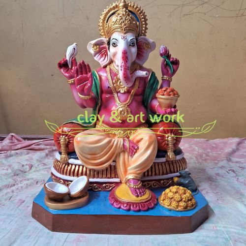 Printed Resin Lord Ganesha Statues, Color : Multicolored 2feet