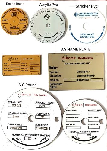 Polished Stainless Steel Nameplate Customized Size, Customer Size