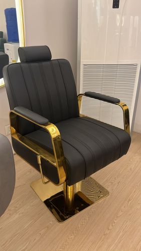 Polished Stainless Steel Golden Salon Chairs