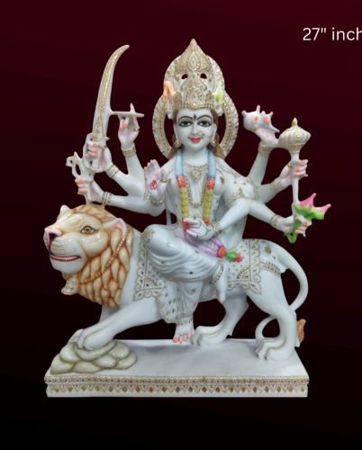 Makarana Makrana Marble Durga Ji Maa Murti, Color : Natural For Temple