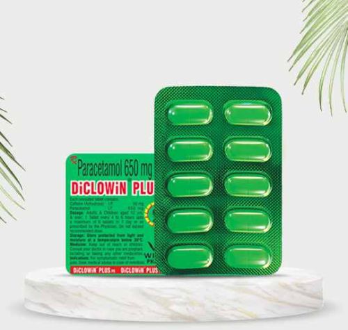 Diclowin Plus Diclofenac Paracetamol Tablet, Packaging Type : Box