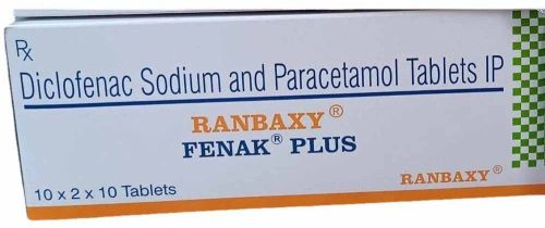 Fenak Plus Diclofenac Paracetamol Tablet, Packaging Type : Box