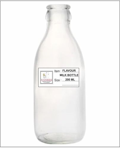 200 Ml Flavour Milk Glass Bottle, Color : Transparent for Juice