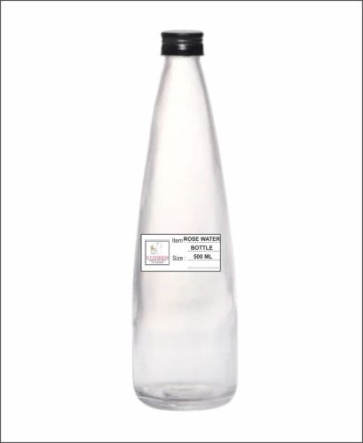 Glass 500 Ml Rose Water Bottle, Color : Multicolor, Brand Name : Np