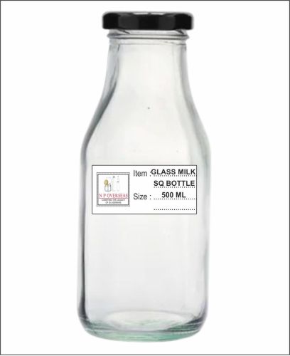 500 Ml Sq Glass Milk Bottle 43 Mm Lug, Brand Name : N P