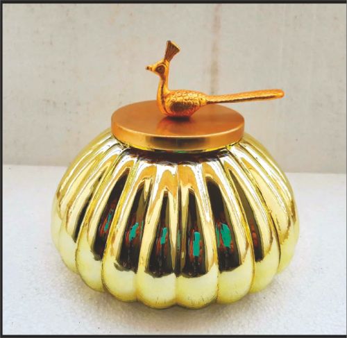 Polished Glass Plain Candle Peacock Jar, Brand Name : Welburn