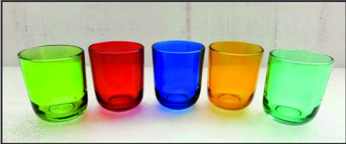 Plain Glass Round & Square Candle Jar, Color : All