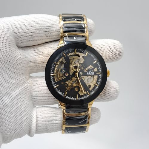 Rado Centrix Gold Skeleton Dial Swiss Automatic Watch
