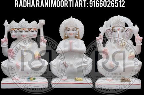 Carved Shiv Parivar Marble Moorti, Color : White