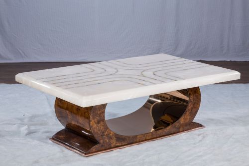 Wood Decorative Center Table, Color : Brown, White, Black, Grey