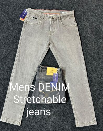 Mens Grey Faded Stretchable Denim Jeans All Sizes, Length : Regular