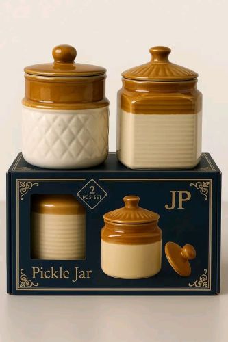 Jar Container, Cap Material : Ceramic for Pickel Storage